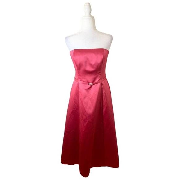 Michaelangelo Pink Satin Long Dress size 8 - Picture 1 of 12